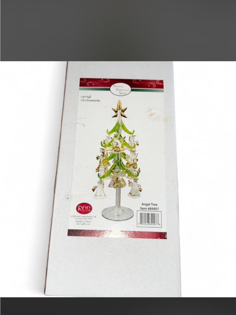 Vintage Green Crystal Angel Tree Holiday Décor